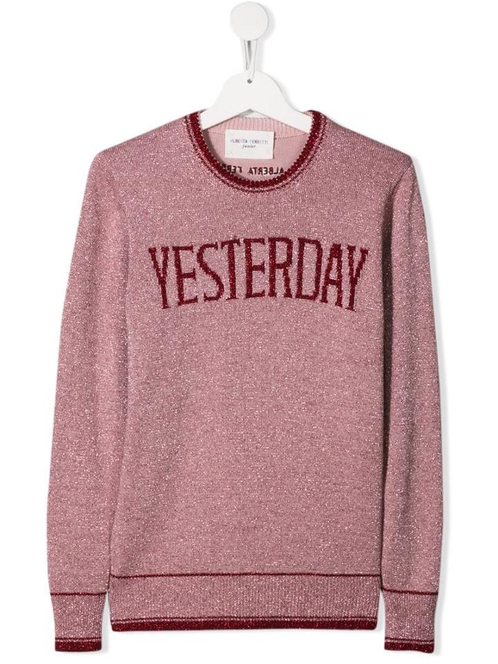Alberta Ferretti Kids Teen Yesterday Lamé Jumper - Pink