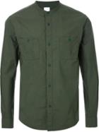 Cityshop Band Collar Shirt, Men's, Size: S, Green, Cotton