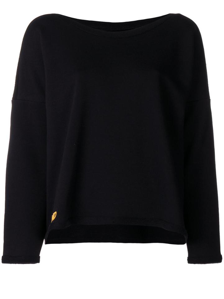 Styland Boat Neck Logo Sweater - Black