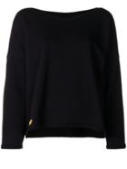 Styland Boat Neck Logo Sweater - Black