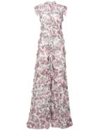 Giuseppe Di Morabito Ruffled Floral Gown - White