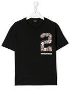 Dsquared2 Kids Teen Floral Embroidered Top - Black