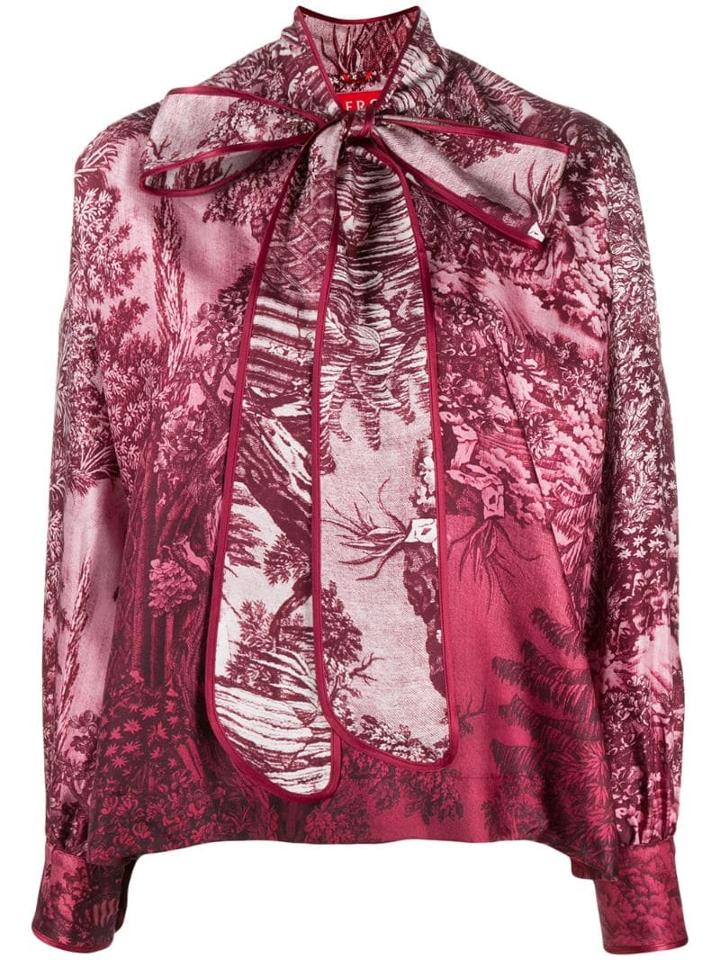 F.r.s For Restless Sleepers Pussy Bow Printed Blouse - Pink