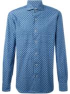 Barba Floral Print Shirt, Men's, Size: 41, Blue, Cotton