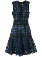 Just Cavalli Laser Cut Detail Panelled Dress - Blue