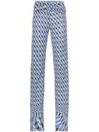 Prada Psychedelic Argyle Print Belted Trousers - Blue