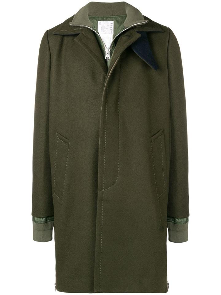 Sacai Layered Coat - Green