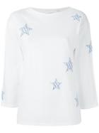 Chinti And Parker Stars Appliqué T-shirt, Women's, Size: Medium, White, Cotton