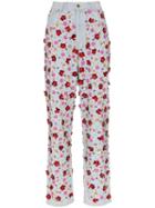 Ashish Floral Sequin Embroidered Jeans - Multicolour