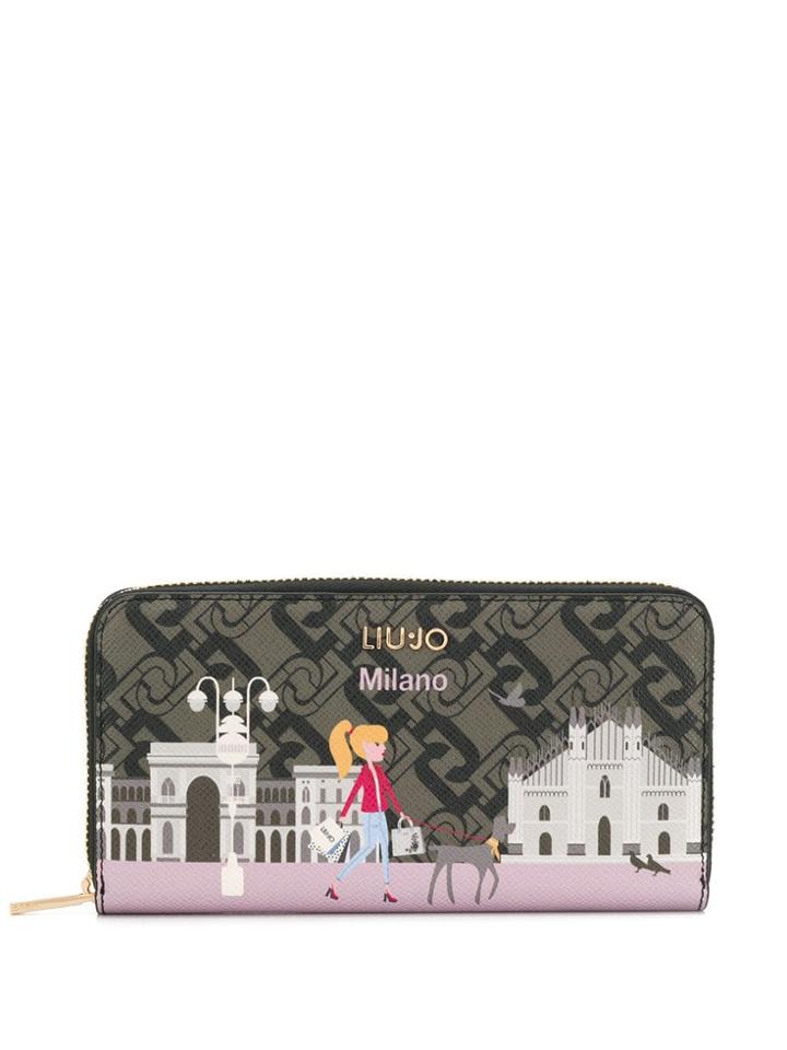 Liu Jo Milano Print Zipped Wallet - Grey