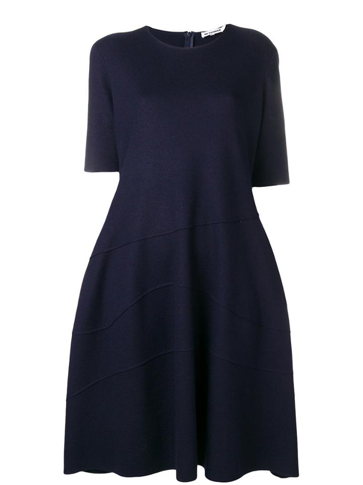 Jil Sander Raised Seam Shift Dress - Blue