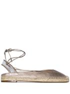 Aquazzura Gold Ankle-tie Leather Espadrilles