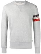 Moncler Sleeve Panel Sweatshirt, Men's, Size: Large, Grey, Cotton