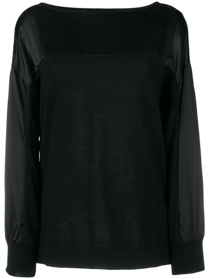 Alberta Ferretti Lace Panel Sweatshirt - Black