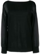 Alberta Ferretti Lace Panel Sweatshirt - Black