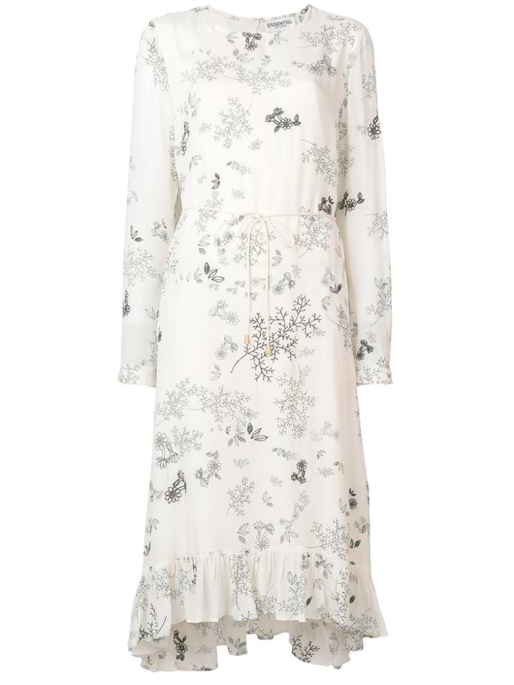 Essentiel Antwerp Floral Flared Midi Dress - White