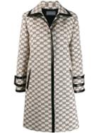 Alberta Ferretti All-over Logo Coat - Neutrals