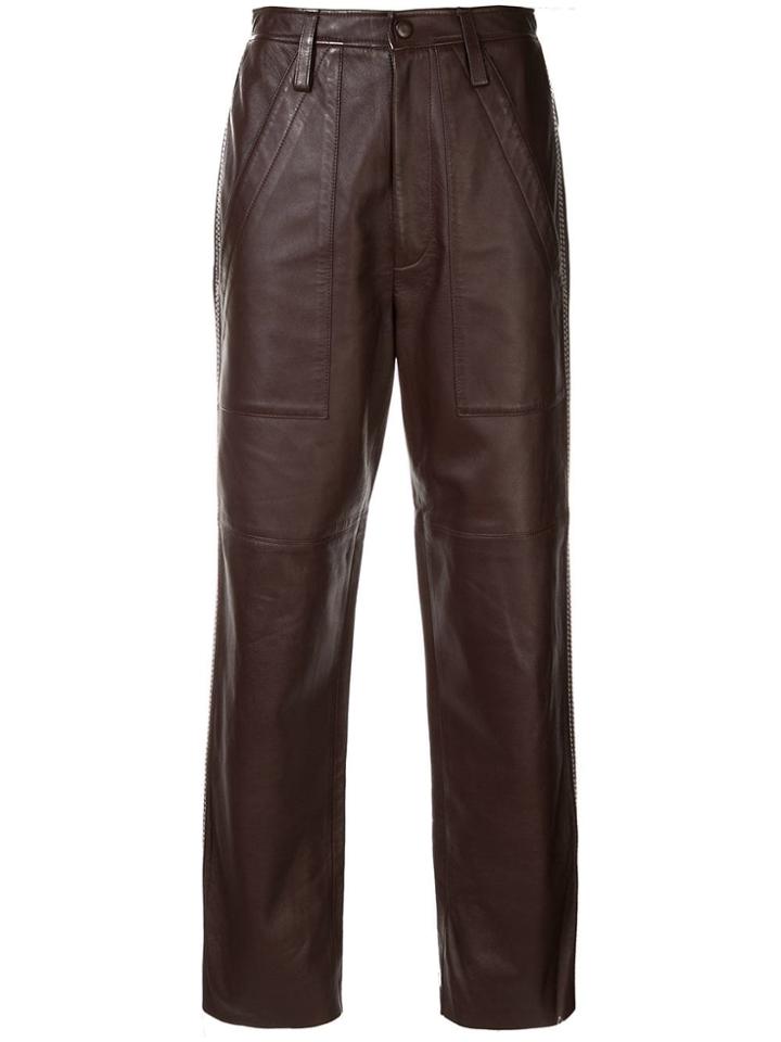 Bassike Stitch Detail Trousers - Red