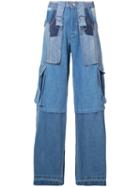 Misbhv - Patchwork Cargo Pocket Jeans - Women - Cotton - S, Blue, Cotton