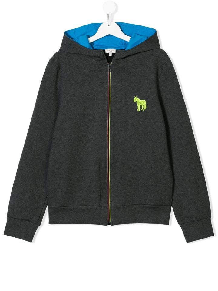 Paul Smith Junior Teen Logo Embroidered Hoodie - Grey