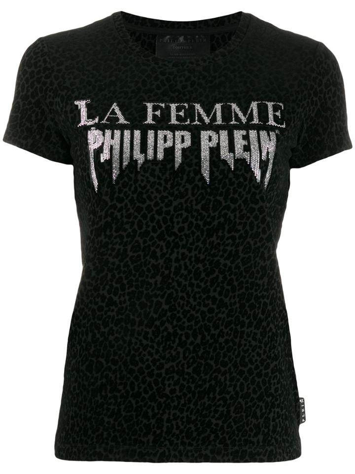 Philipp Plein La Femme Embellished T-shirt - Black