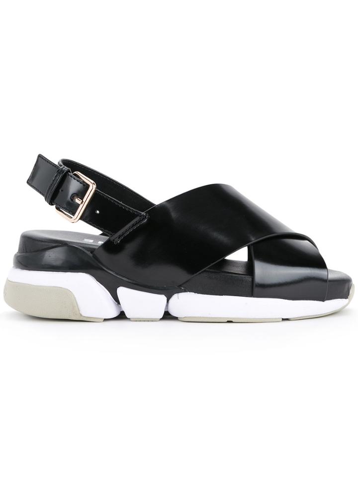 Clane Chunky Sole Sling-back Sandals - Black