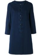 A.p.c. - Buttoned Flared Dress - Women - Cotton - 40, Women's, Blue, Cotton
