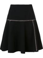 Carolina Herrera Flared Mini Skirt, Women's, Size: 2, Black, Wool