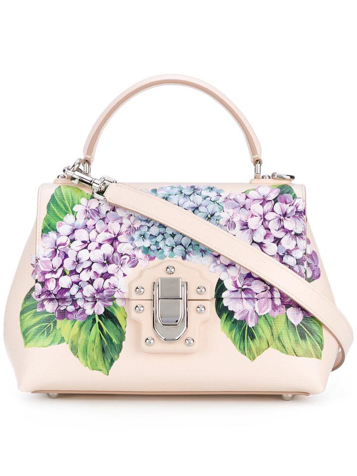 Floral Lucia Shoulder Bag - Women - Calf Leather/lamb Skin - One Size, Nude/neutrals, Calf Leather/lamb Skin, Dolce & Gabbana