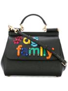 Dolce & Gabbana #dg Family Patch Sicily Shoulder Bag - Black
