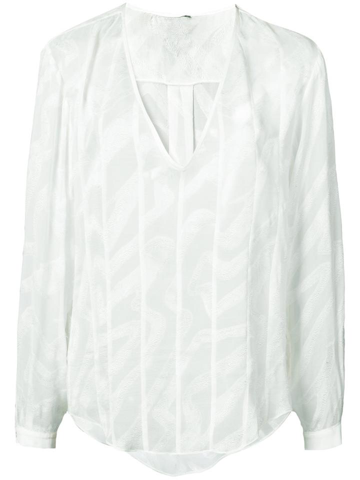 Maiyet - V-neck Blouse - Women - Silk - 2, White, Silk