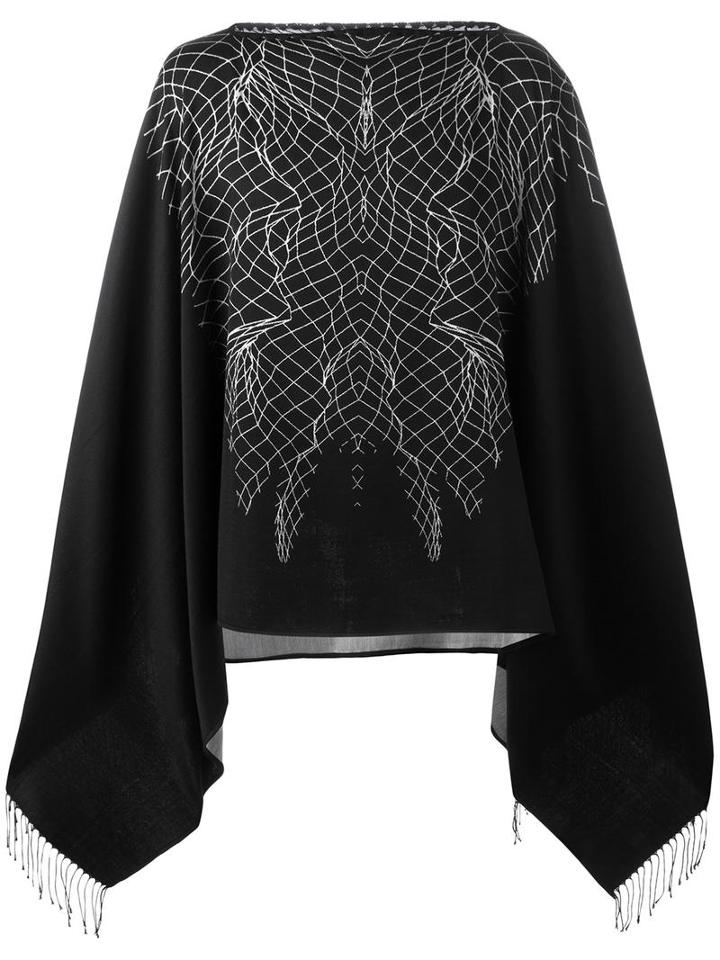 Marcelo Burlon County Of Milan Asier Poncho, Men's, Black, Cotton
