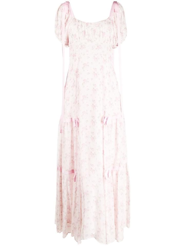 Love Shack Fancy Floral-print Empire Dress - Neutrals