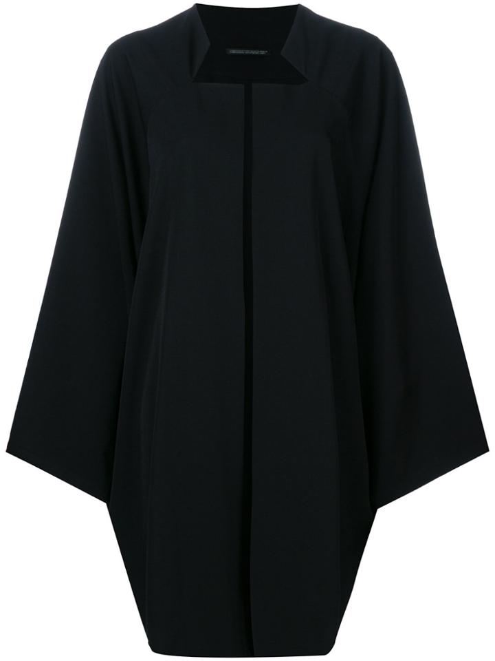 Yohji Yamamoto Cutout Collar Cocoon Coat - Black