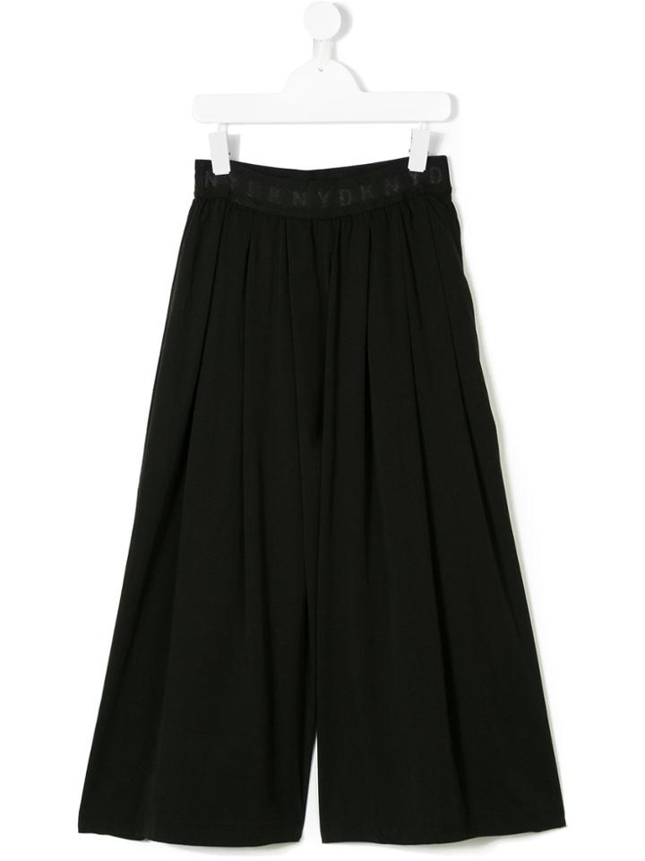 Dkny Kids Back Print Pleated Trousers - Black
