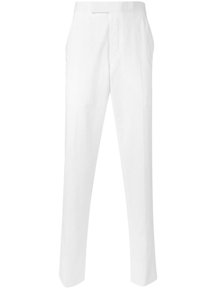 Thom Browne Straight Tailored Trousers - White