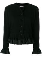 Yves Saint Laurent Vintage Ruffled Knitted Jacket - Black