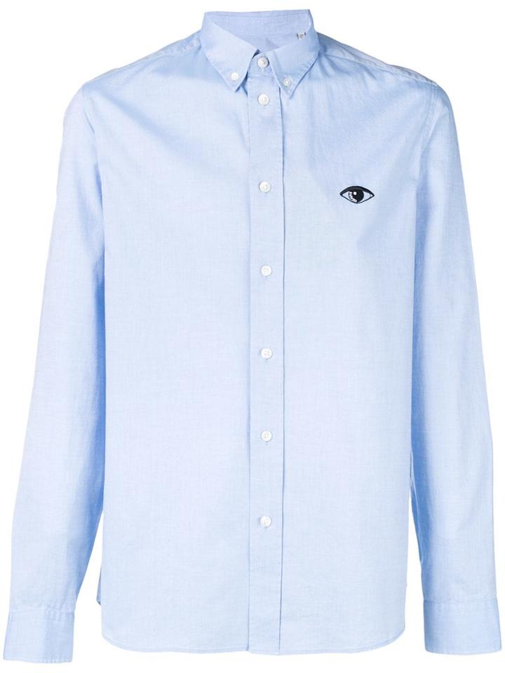 Kenzo Eye Embroidered Button Down Shirt - Blue
