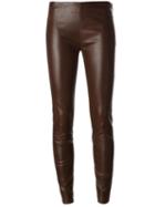 Jitrois Skinny Leather Pants, Women's, Size: 34, Brown, Lamb Skin/cotton/spandex/elastane
