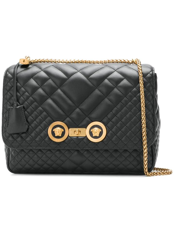 Versace Icon Quilted Shoulder Bag - Black