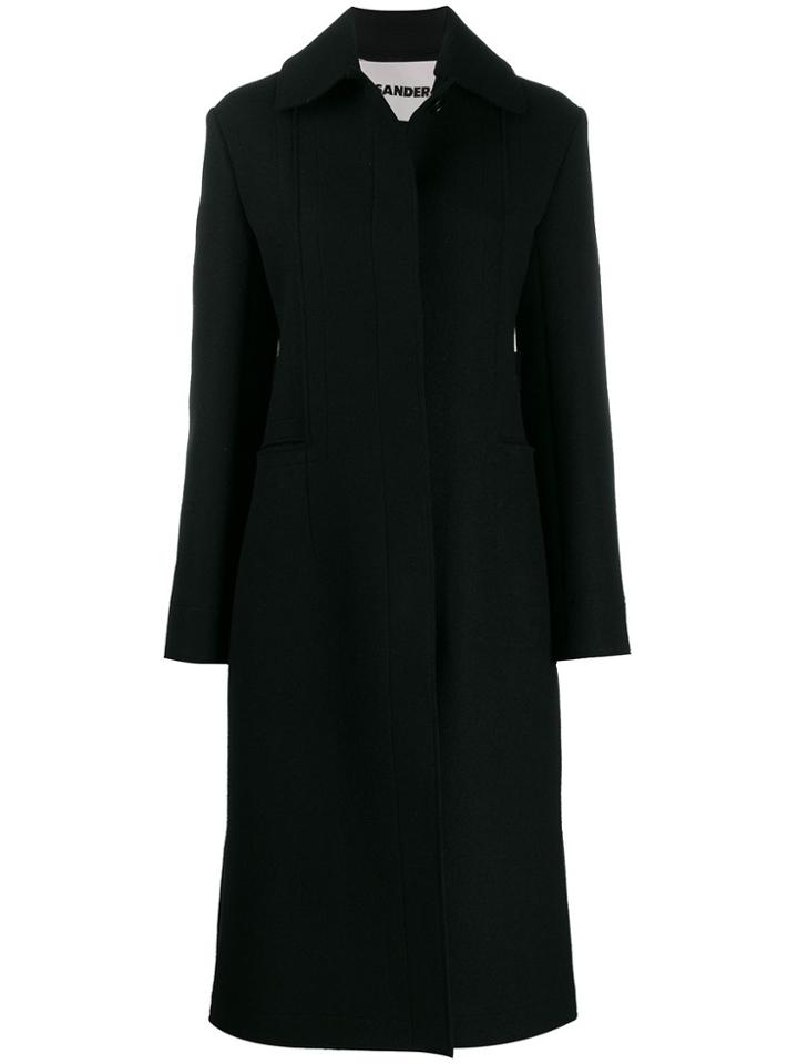 Jil Sander Long Fitted Coat - Black