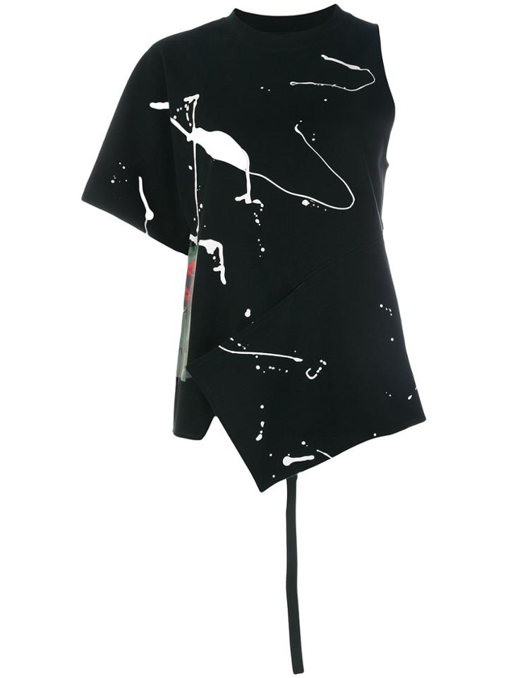 Proenza Schouler Asymmetric Scribble Print Top - Black