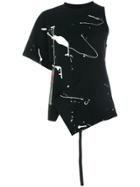 Proenza Schouler Asymmetric Scribble Print Top - Black
