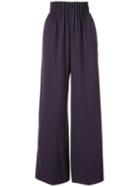 Emporio Armani Gathered-waist Wide-leg Trousers - Purple