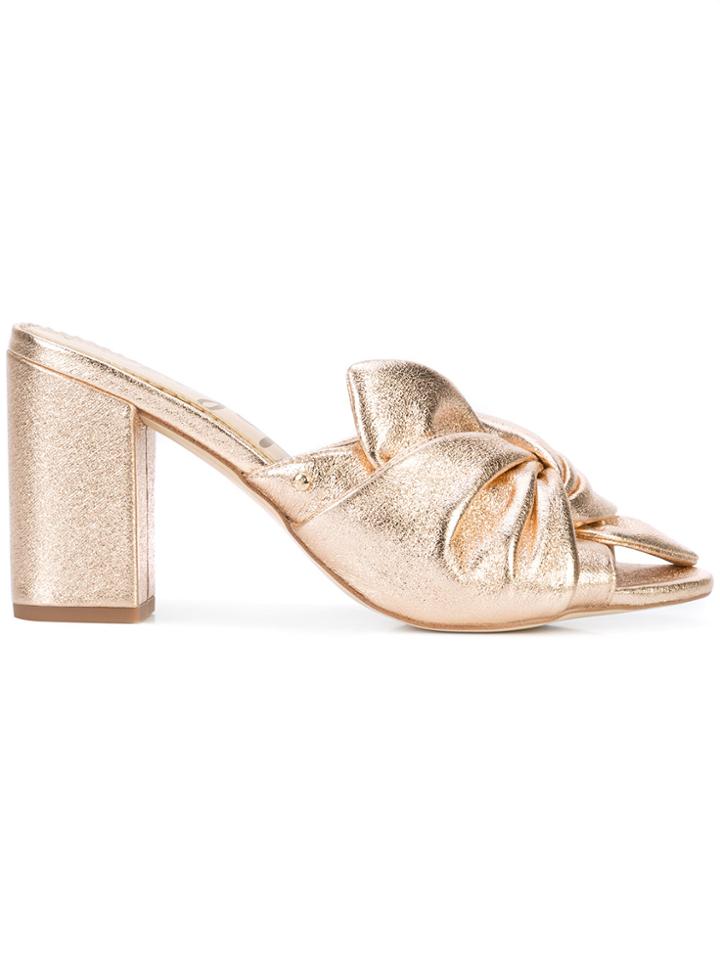 Sam Edelman Oda Block Heel Mules - Metallic