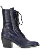 Chloé Ankle Lace-up Boots - Blue