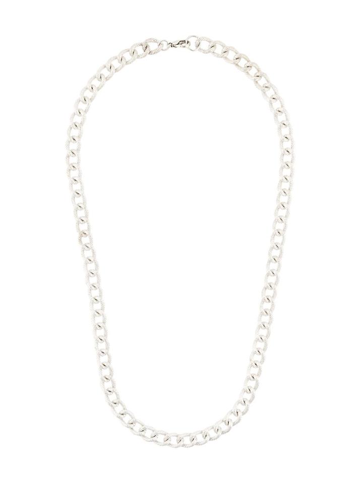 Susan Caplan Vintage 1990s Brushed Chain Necklace - Silver