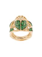 Aurelie Bidermann 'scarab' Tsavorite And Diamond Ring
