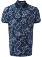 Etro Paisley Print Polo Shirt, Men's, Size: Xxxl, Blue, Cotton