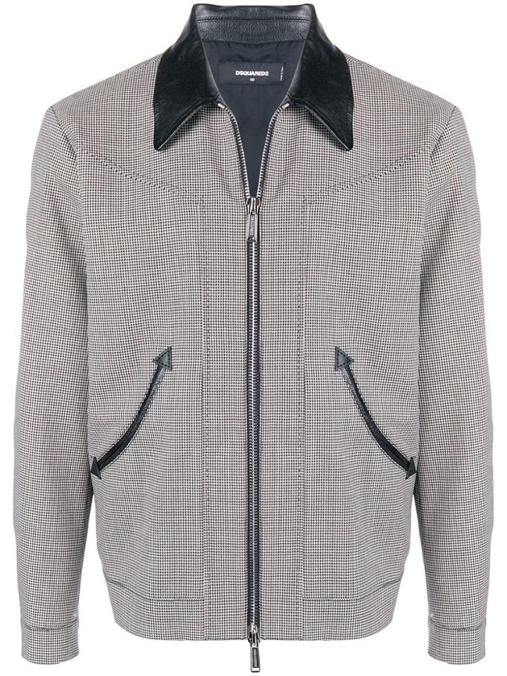 Dsquared2 Kids Houndstooth Print Bomber Jacket - Black